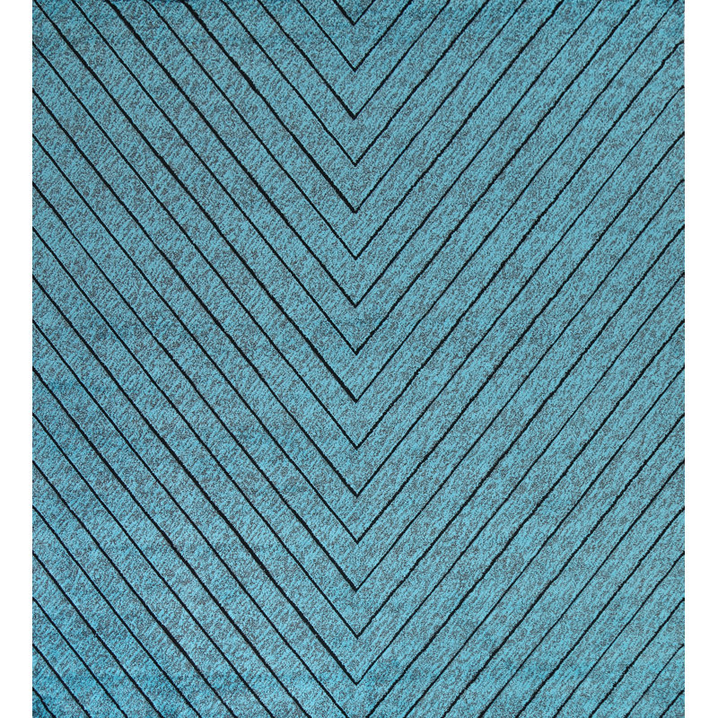 Tapis oriental transitionnel bleu turquoise 5X8, Carré 9 pi 10 po
