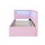 Lit plateforme tapissier simple avec ports USB et ceinture à DEL-1055073502-1055073501
