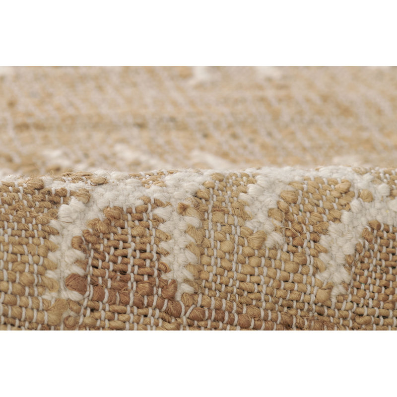 Erin Gates by Momeni Orchard Vine Stripe Jute and Wool Hand Woven Ivory Area Rug, Rectangle 3'6" x 5'6"