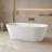 63 in. L x 29.5 in. W Glossy White Freestanding Multi-Layer Acrylic Deep Soaking Bathtub with Center Drain and Overflow