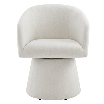 Kyo 24.4" W Chenille Swivel Barrel Chair