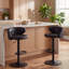 Tabourets de bar industriels modernes avec dossier bas, hauteur réglable, pivotants, recouverts de tissu beige, pour îlot de cuisine-1981928127