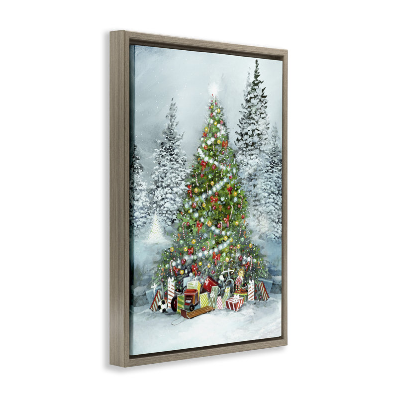 «Mistletoe Kisses», art de la giclée encadrée par Ruane Manning, Cadre flottant orme Montalcino, H 25 po x l 17 po