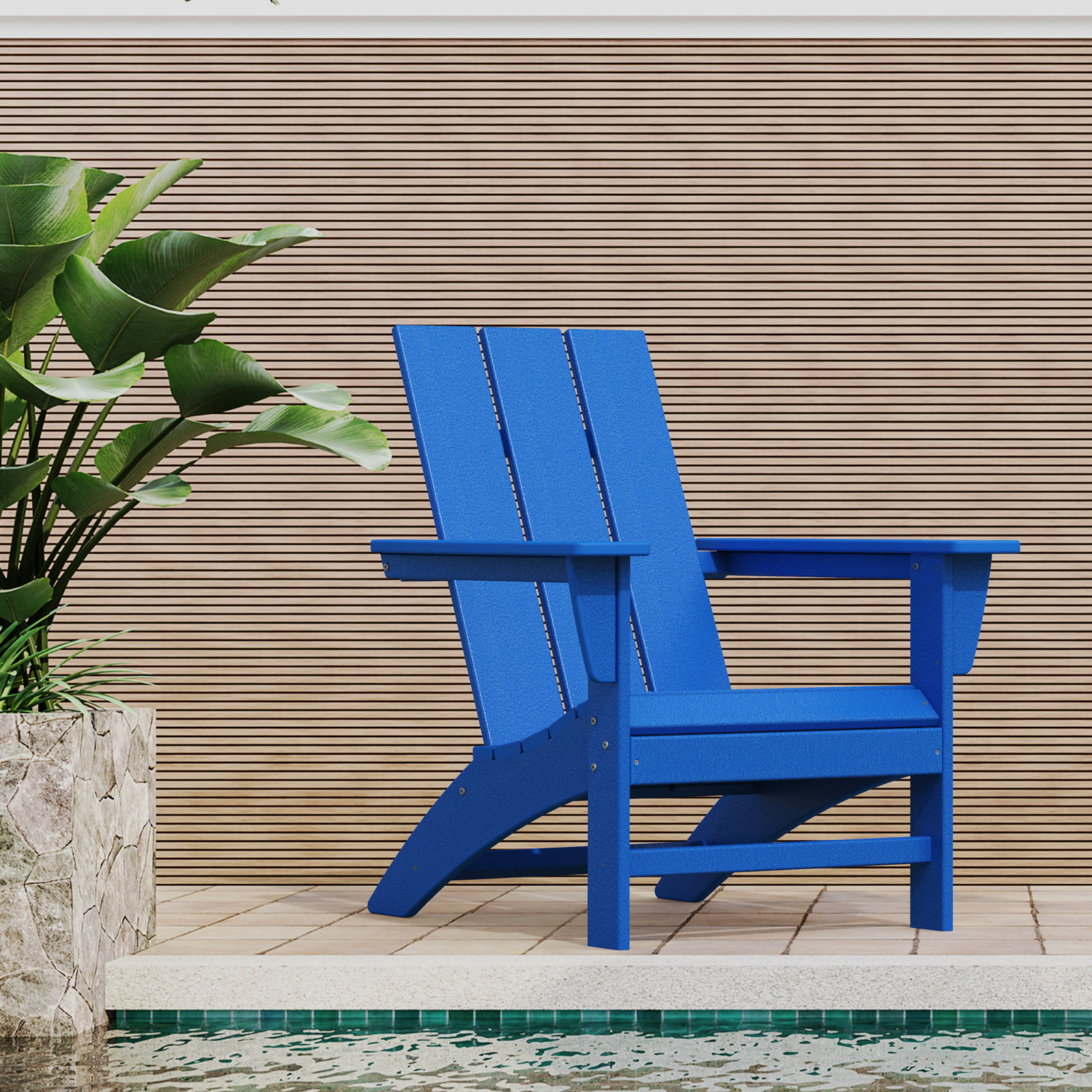POLYWOOD® Modern Adirondack Chair, Pacific Blue