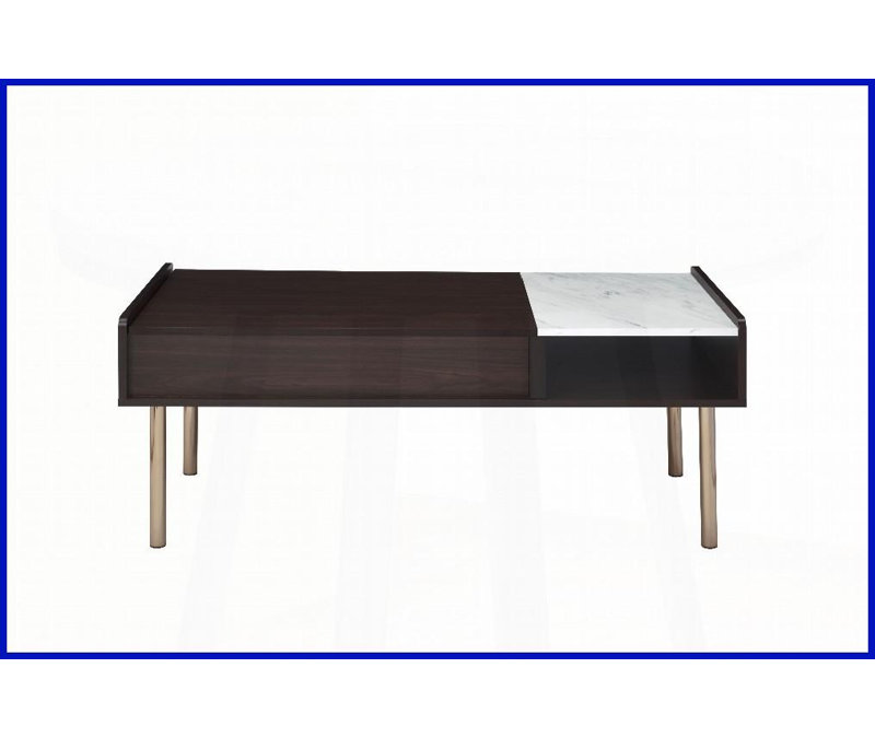 Table basse relevable avec niveleurs réglables - Rangement multifonctionnel Assemblage facile en 2 étapes pour le salon