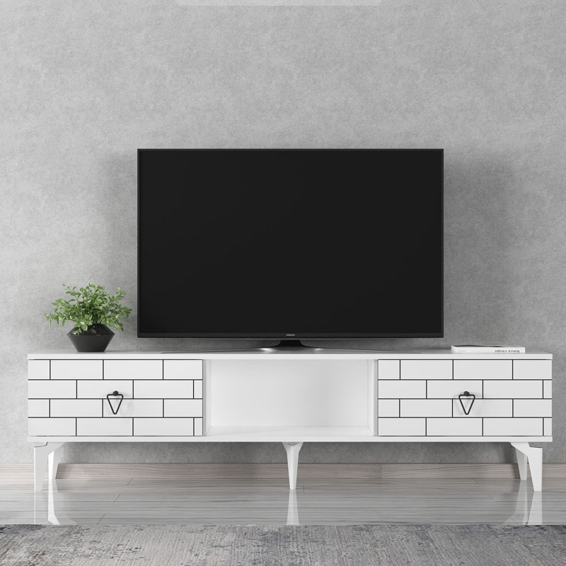 Olivia Unfinished TV Stand for TVs up to 60", White