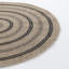 Round Boho Jute-Look Beige Black Area Rug-87127258