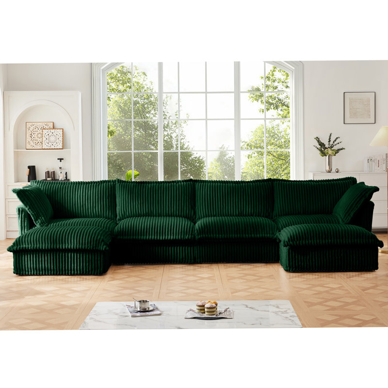 Canapé modulaire confortable en forme de U avec plusieurs coussins et configurations polyvalentes pour les espaces de vie