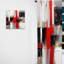 Rouge et or cubique abstrait I - rideau occultant abstrait cubisme - 1 panneau-107809239