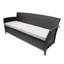 Chaise de patio 3 places avec structure en acier, coussin, confort de cour arrière, gris / argent 