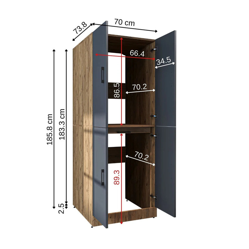 Dora Manufactured Wood Laundry Room Organiser, Oak Antracite