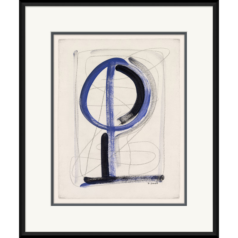 Abstract Shapes In Blue/Black Giclee Print