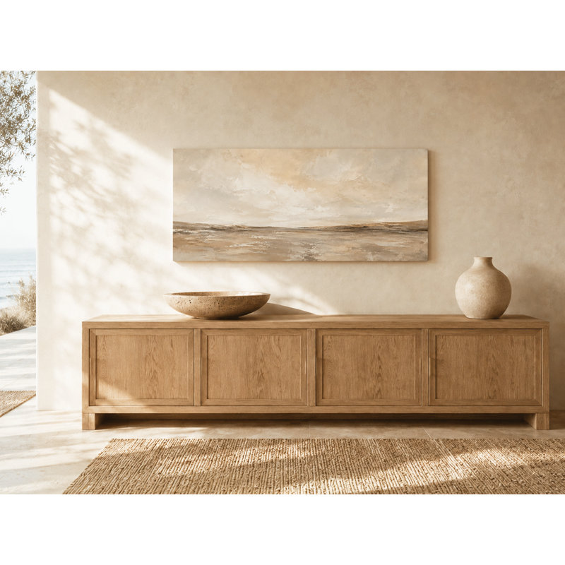 Paysage côtier beige chaleureux enveloppé Iraima, L 48 po x H 24 po x P 1,5 po