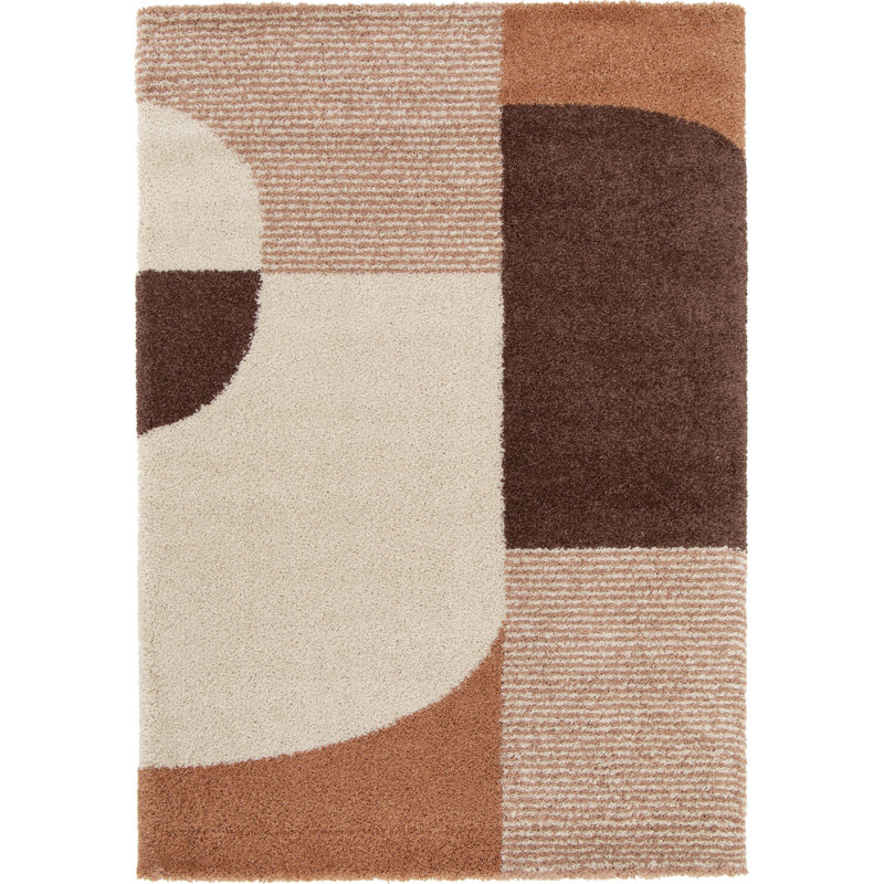 Geometric Shapes Shag Area Rug, Rectangle 200 x 290 cm