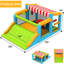 Château gonflable gonflable extérieur 9-en-1 de 16 pi x 11,5 pi avec souffleur 750 W Adam, piscine à boules, jeu de fléchettes, anneau de lancer, sac de boxe, parcours d'obstacles intérieur / extérieur