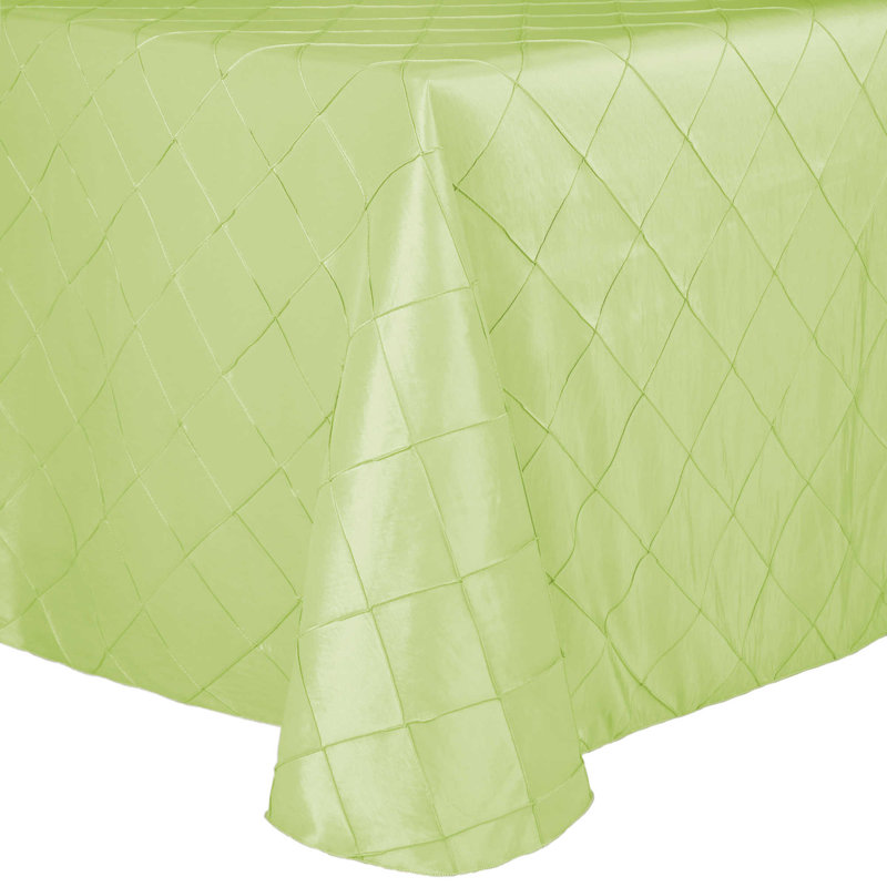 Ultimate Textile Embroidered Pintuck Taffeta Tablecloth, 108" x 132" Oval, 1