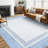 Modern Machine Washable Rug Bordered Design Non-Slip Low Pile Rubber Backing Area Rug for Living Room Bedroom Kitchen Dining Room-421405154
