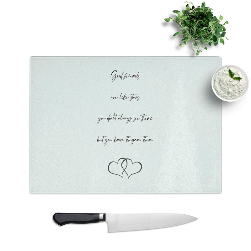 Good Friends Typography Chopping Board, 0.4cm H x 20cm W x 28.5cm L