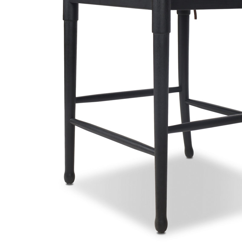 Fayth Stool with Cushion, Counter Stool (25.5” Seat Height)”, Stained Black Ash