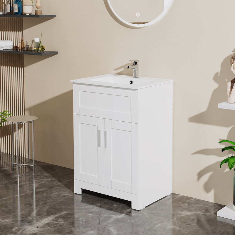 Ensemble de meuble-lavabo pour salle de bain 24 po, blanc
