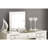 Contemporary Vanity In Silver With Cushion Seat Stool, Poplar Veneer, 18" Width And Fashionable Look Top Flips - Down, For Bedroom Storage Optimization