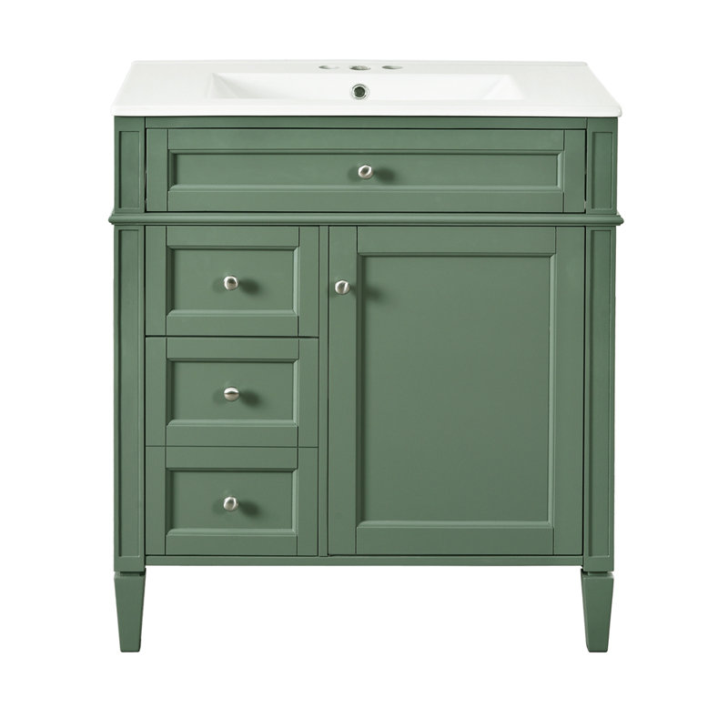 Meuble-lavabo de 30 po avec lavabo supérieur, Vert