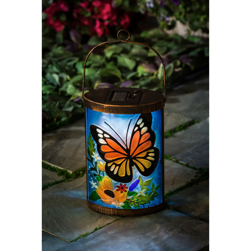 9.45'' Solar Powered Integrated LED Cylinder Lantern