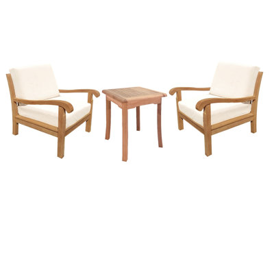 Napa Teak 2 - Person Modular Patio Conversation Set with Cushions
