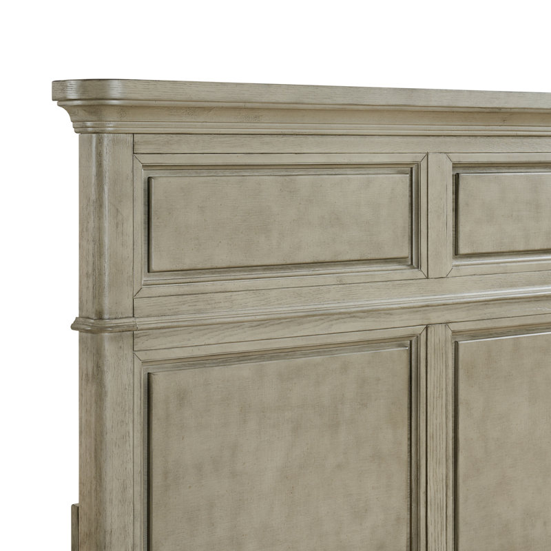 Edyth Panel 5PC Bedroom Set With Door Chest In Light Grey, King, 5 Pcs: Bed, Dresser, Mirror, Chest, Nightstand
