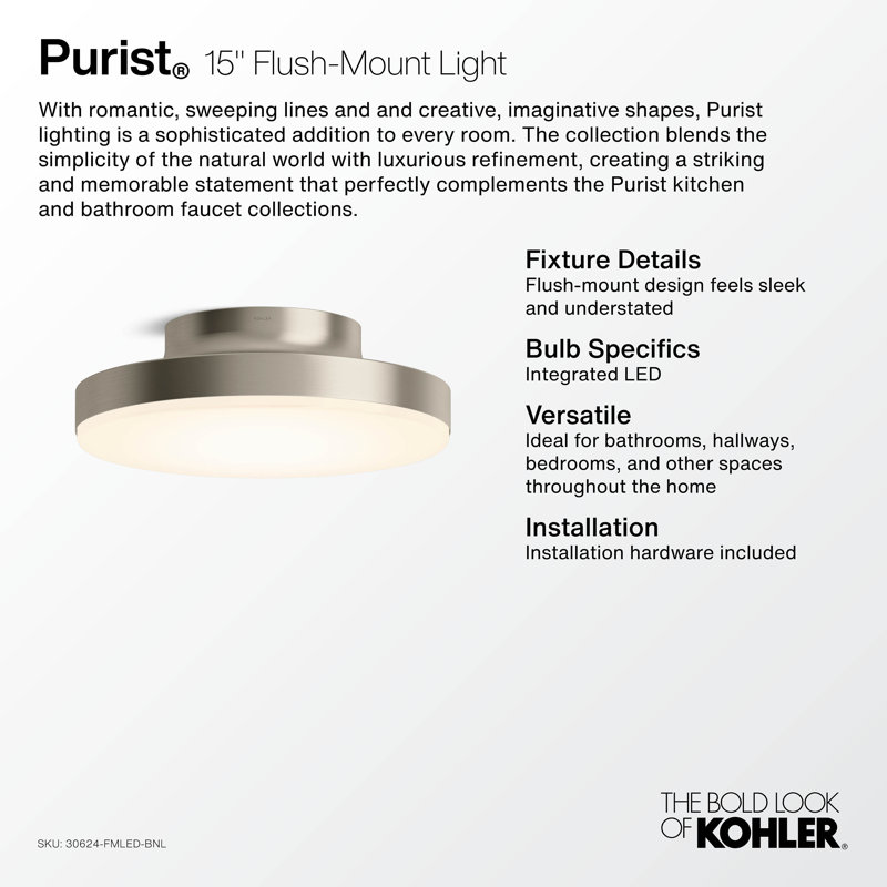 Purist 15 In. Flush-Mount, Chrome