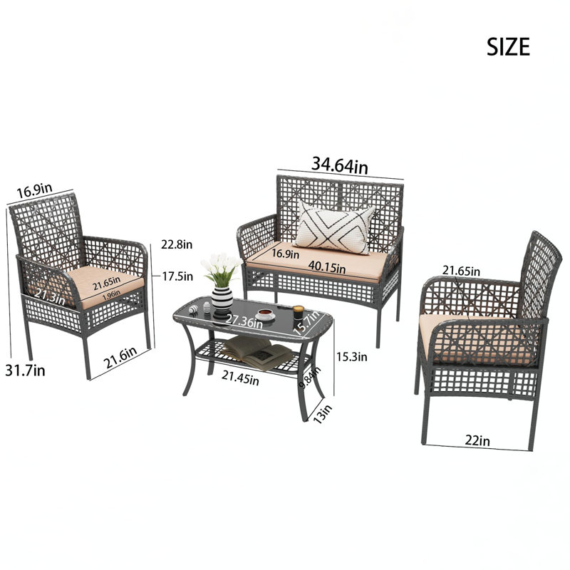 Ensembles repas pour patio, Beige