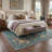 Valencia Vintage Floral Machine Washable Green Indoor Area Rug with Non-Slip Backing-2128521947