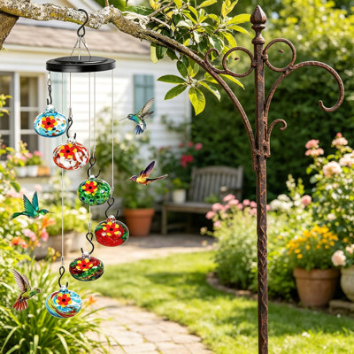 Mangeoire pour colibris avec carillons pour l'extérieur