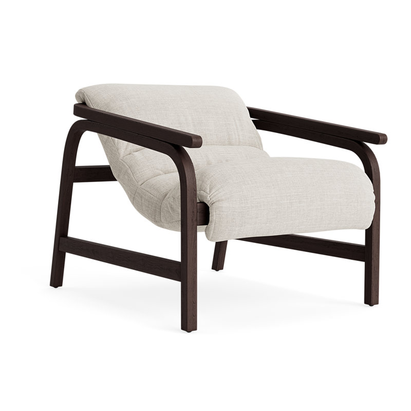 Chaise d'appoint rembourrée Cellire, Polyester parchemin, Dark Brown Wood/Java