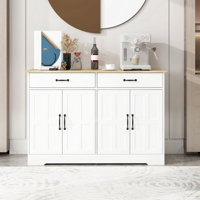 47.95" Buffet Cabinet Storage Sideboard With 2 Drawers And 4 Doors