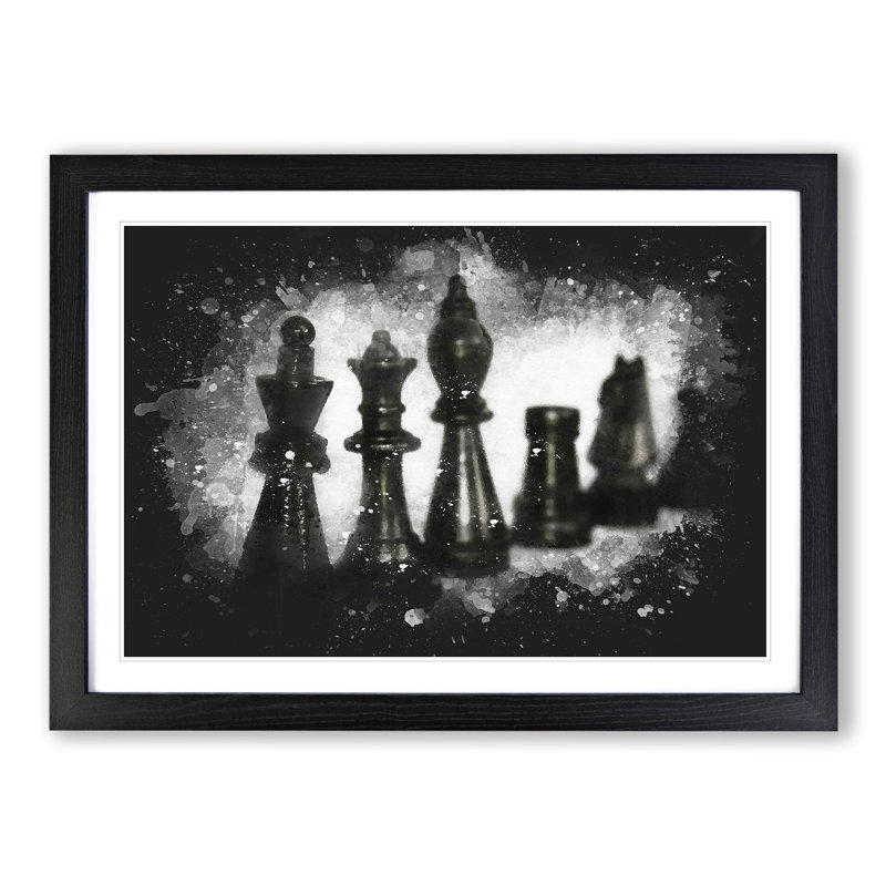 Chess Pieces Vol.1 - Picture Frame Painting, Black Framed, 65cm H x 90cm W x 2cm D