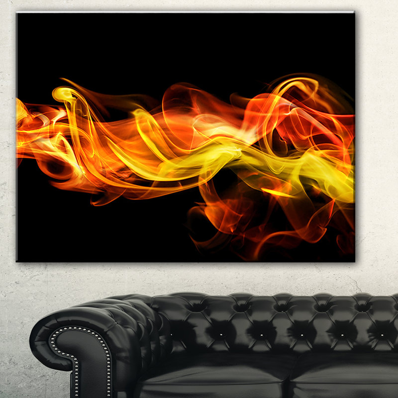 «Vibrant Yellow Red Waves», impression sur toile tendue, H 30 po x l 40 po x P 1 po