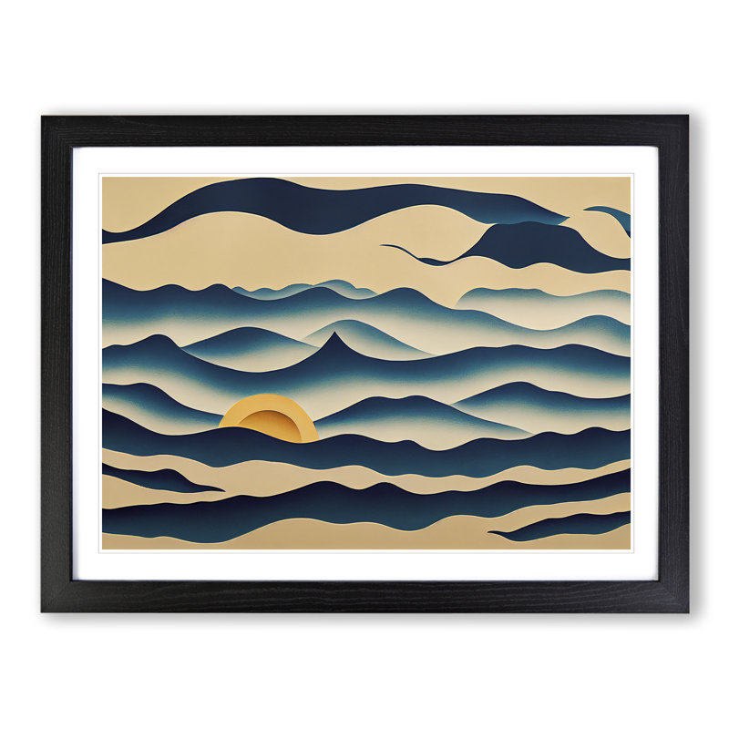 Abstract Ocean Wave Vol.2 - Framed Print, Black, 46cm H x 64cm W x 2cm D