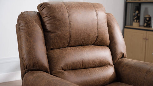 Red Barrel Studio® Chemika 40.5'' W Classic Super Soft And Oversize Top  Faux Leather Manual Recliner With Rivets & Reviews