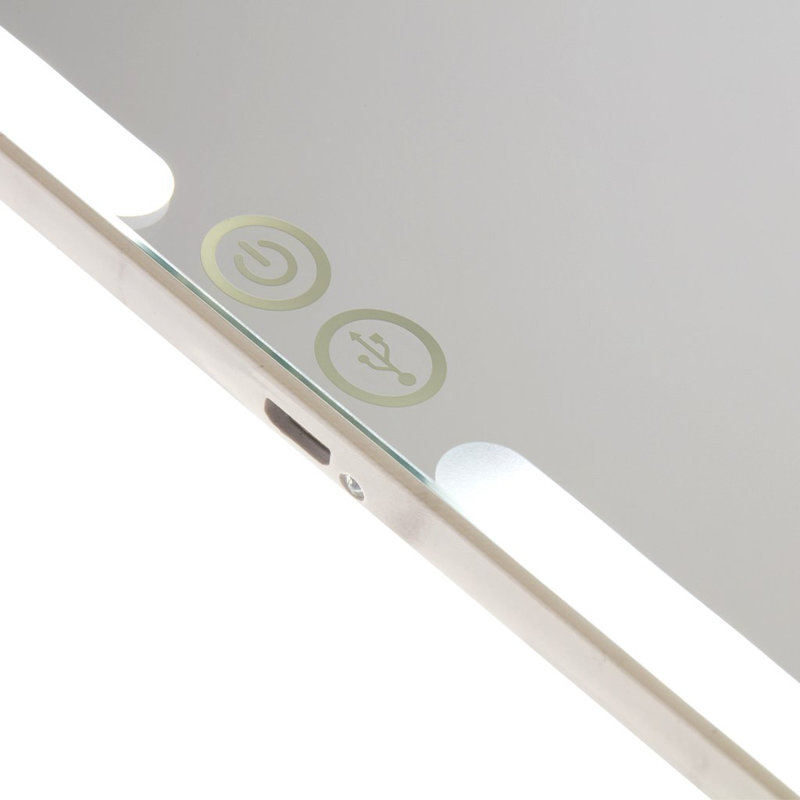 Miroir de maquillage tactile à DEL Touch Pad 2.0 avec couvercle rabattable, Marbre blanc