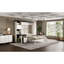 Lit escamotable double avec bureau, tablettes et armoires de rangement, blanc-134375599