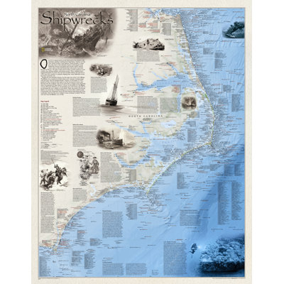 Carte murale des naufrages des Outer Banks
