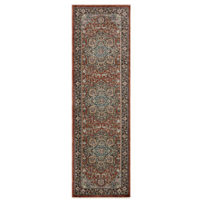 Caia Traditional Medallion Red/ Blue Area Rug