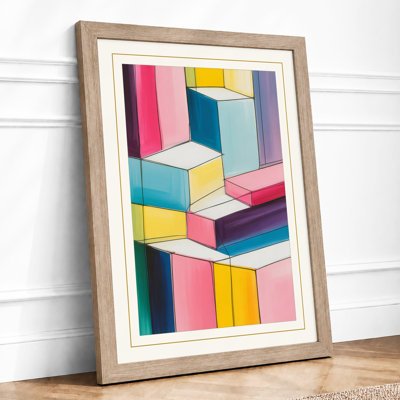 Stacked Forms Geometric - Framed Print