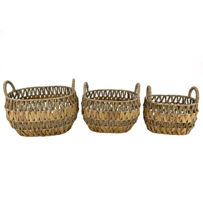 Ensemble de 3 paniers décoratifs en saule