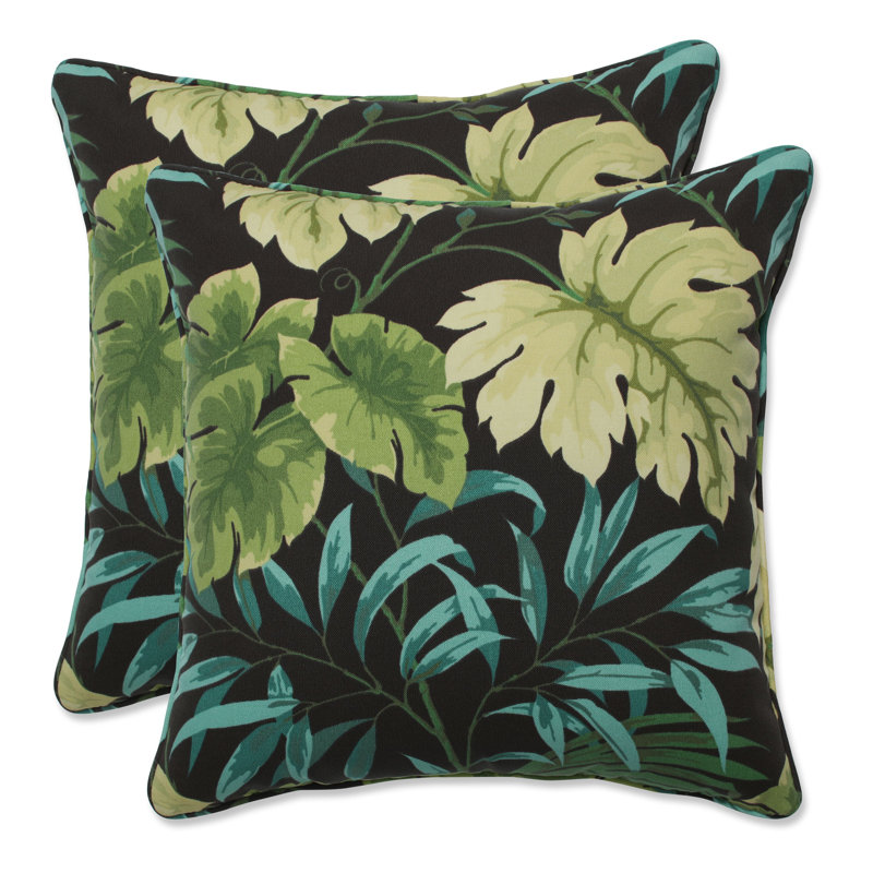 Tropique Peridot Floral Indoor/Outdoor Reversible Throw Pillow