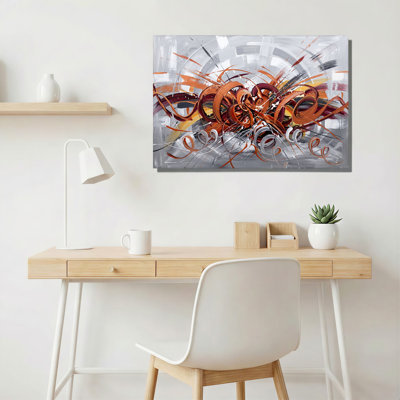 Art moderne sur toile, rubans et tourbillons abstraits modernes