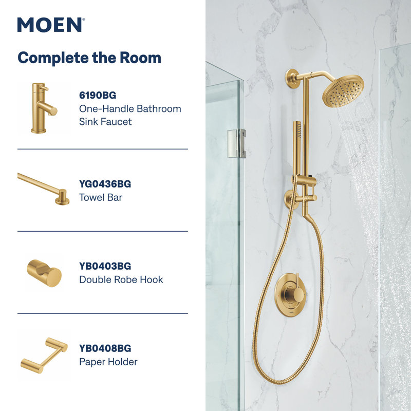 Ensemble de garniture de douche Moen Align Posi-Temp, valve requise, Or brossé