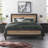 Marla Rivet Metal Frame Platform Bed with Industrial-Inspired Style Headboard -579247695-631690026