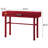 Red Industrial Vanity Desk With 1 For Bedroom - Modern Appeal Metal Wood 1 Drawer Style